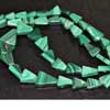 Natural Malachite Smooth Polished Trillion Flat Straight Drill Briolettes Length 14 Inches and Size 7mm to 10MM approx.